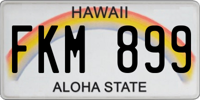 HI license plate FKM899