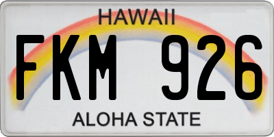 HI license plate FKM926