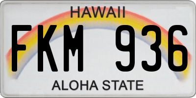 HI license plate FKM936