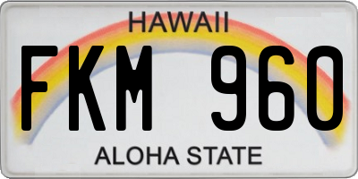 HI license plate FKM960