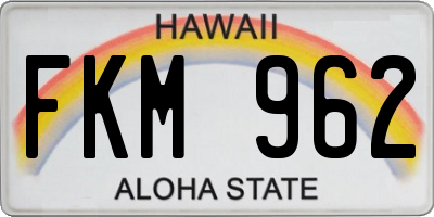 HI license plate FKM962