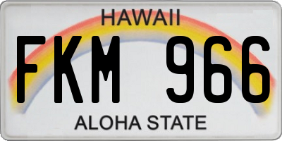 HI license plate FKM966