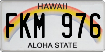 HI license plate FKM976