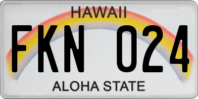 HI license plate FKN024