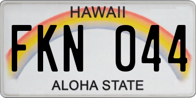 HI license plate FKN044