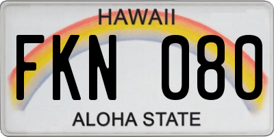 HI license plate FKN080