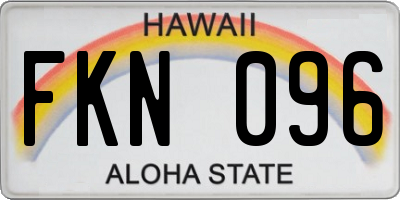 HI license plate FKN096