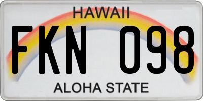 HI license plate FKN098