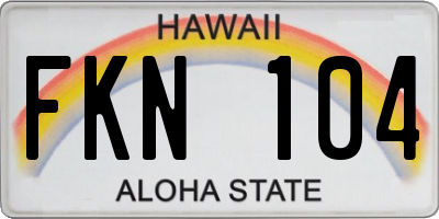 HI license plate FKN104