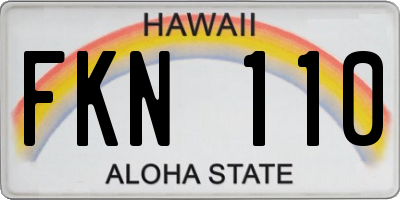 HI license plate FKN110