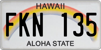 HI license plate FKN135