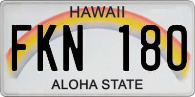 HI license plate FKN180
