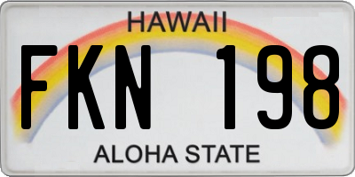 HI license plate FKN198