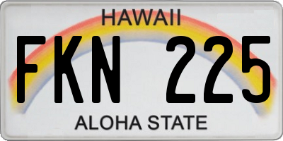 HI license plate FKN225