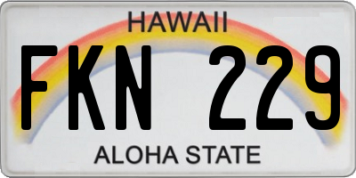 HI license plate FKN229