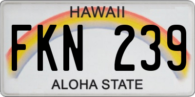 HI license plate FKN239