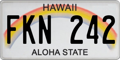 HI license plate FKN242