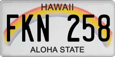 HI license plate FKN258