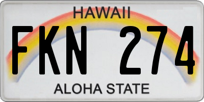 HI license plate FKN274