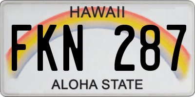 HI license plate FKN287