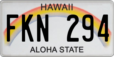 HI license plate FKN294