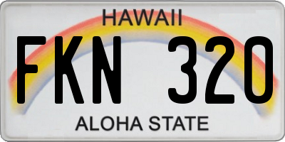 HI license plate FKN320