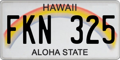 HI license plate FKN325