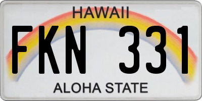 HI license plate FKN331