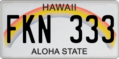 HI license plate FKN333