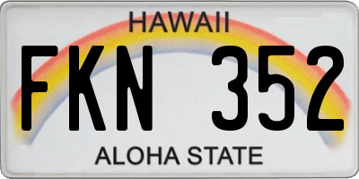 HI license plate FKN352