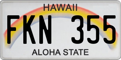 HI license plate FKN355