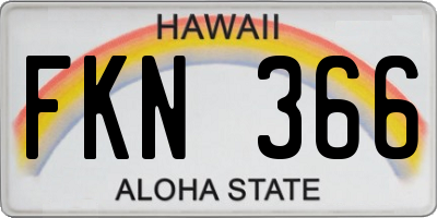 HI license plate FKN366