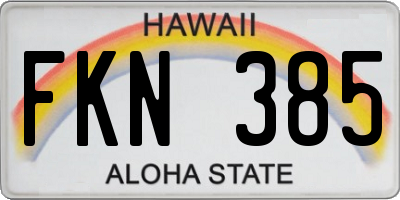 HI license plate FKN385