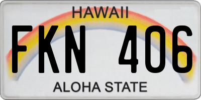 HI license plate FKN406