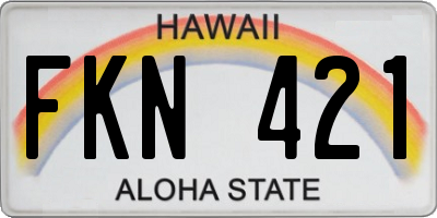 HI license plate FKN421