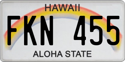 HI license plate FKN455