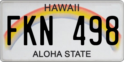 HI license plate FKN498