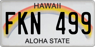 HI license plate FKN499