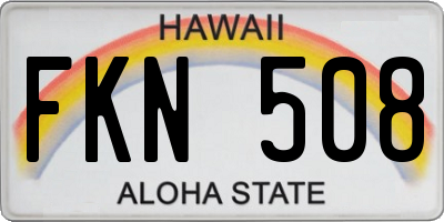 HI license plate FKN508