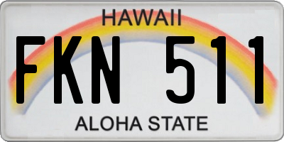 HI license plate FKN511