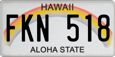 HI license plate FKN518