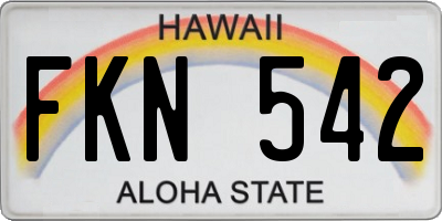 HI license plate FKN542