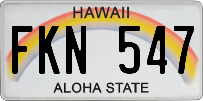 HI license plate FKN547