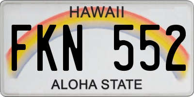 HI license plate FKN552