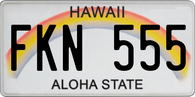 HI license plate FKN555