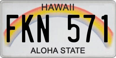 HI license plate FKN571