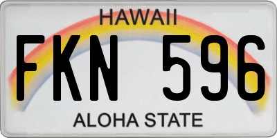 HI license plate FKN596