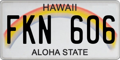 HI license plate FKN606