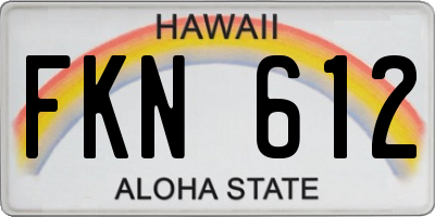 HI license plate FKN612