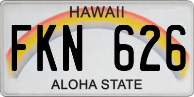 HI license plate FKN626